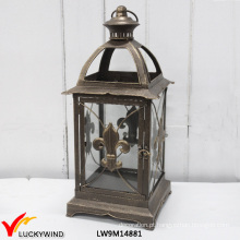 Vintage decorativo filigrana estilo francês metal lanterna